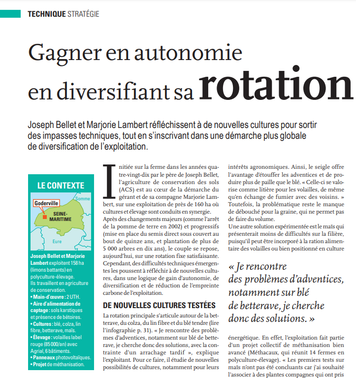 illustration de l'article de presse Gagner en autonomie en diversifiant sa rotation